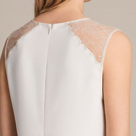 NWT  Allsaints Prism mini Dress Oyster White lace size 2 w/flaw - Picture 2 of 15